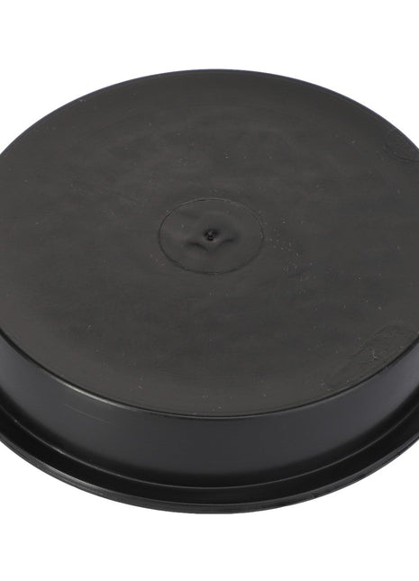 A sleek, round, black plastic lid named AGCO | Cover - Al5221572 by the brand AGCO, featuring a subtly raised center.