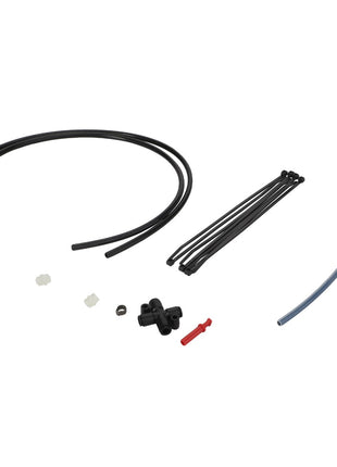 On a white background, you can see the AGCO AIR LINE - F205500035130 along with a variety of hoses, a connector, clips, and zip ties. For questions or ordering inquiries about the AGCO brand product, please contact support.