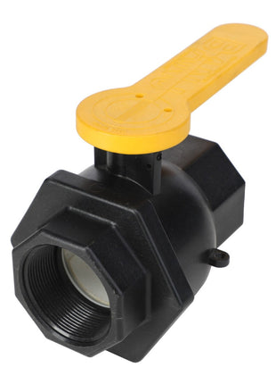 Product Name: AGCO | VALVE - AG426517

Brand Name: AGCO

Description: This industrial valve features a black body with a yellow handle and threaded connections on both ends.