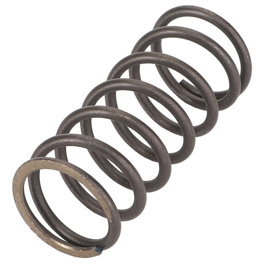 A close-up image captures the precise details of the AGCO Pressure Spring - F501100060080, showcasing its several loops and uniform diameter.