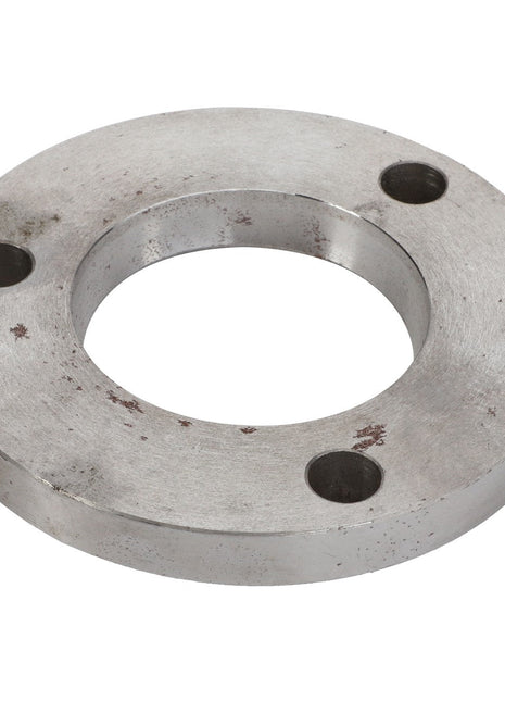 A metal washer, branded as AGCO’s BEARING CARRIER - ACY1514210, features a large central hole and three smaller holes arranged around the perimeter. The surface exhibits some signs of wear and discoloration. No current product information is available for this item.