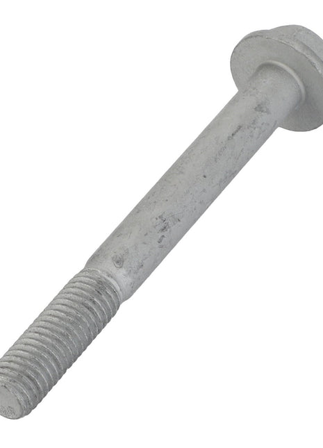 A close-up of the AGCO Hex Flange Head Machine Screw - Acw1062030, featuring a hexagonal head and a threaded shaft, set against a pristine white background.