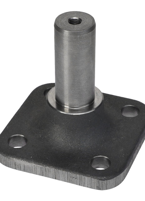 Currently, there is no product description available for the AGCO Shaft - Acw4660200 by AGCO, which features a cylindrical shaft mounted on a square base with four bolt holes and a threaded center.