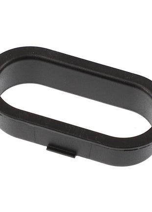 A product called AGCO | COVER - AL5215111, from the brand AGCO, is a black oval-shaped plastic ring with a short tab on one edge and currently does not have any product description information available.