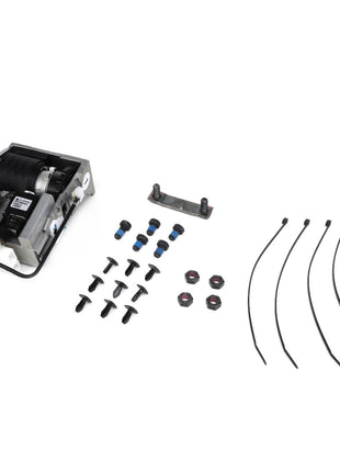 The AGCO CONTROL - F931502030880 has been carefully disassembled, showcasing various screws, wires, and components neatly laid out, along with four black zip ties and six blue and black cylindrical parts. Please note that no current product description information is available for this specific item.