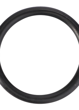 The AGCO | O-Ring - 3007357X1, a black rubber O-ring crafted from high-quality materials, viewed from above against a white background.