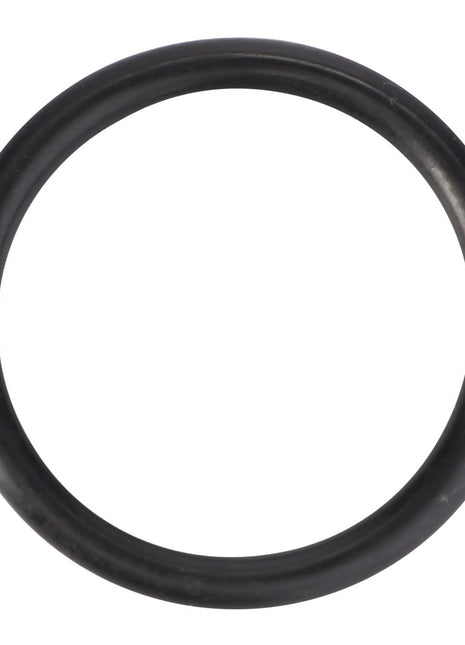 The AGCO | O-Ring - 3007357X1, a black rubber O-ring crafted from high-quality materials, viewed from above against a white background.