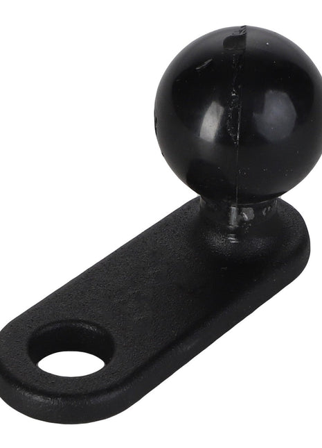 Introducing the AGCO | Ram® 11 Mm Bolt Head Adapter Ball Base - Acw3487340: a black tow ball hitch attachment featuring a round ball on top and a flat base, complete with a hole for secure attachment.