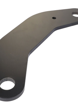 The AGCO | LINK - AL269606 is a sleek black metal bracket designed with two holes at each end and a slight bend in the middle.