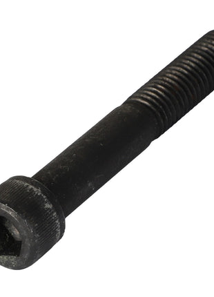 The AGCO | Hex Socket Head Capscrew - 3009301X1, made by AGCO, features a black exterior with a threaded half that seamlessly transitions into a smooth cylindrical body.