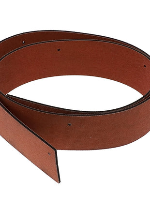 The AGCO Door Seal - Acw9402300 is a coiled, reddish-brown sanding belt with a smooth inner surface and a rough outer surface, commonly used in power sanders for smoothing surfaces. No current product description information is available for this item.