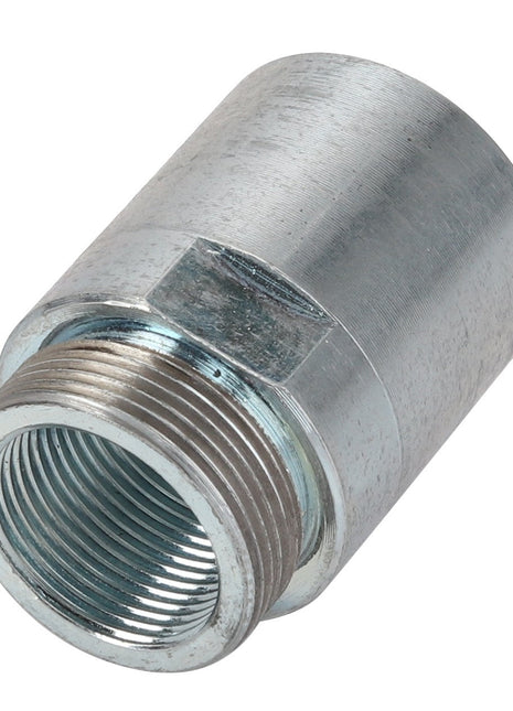 AGCO | Spacer - Acp0424610 is a silver metal pipe connector with threaded ends, ideal for joining pipes in plumbing or industrial applications. No current product description is available for this product.