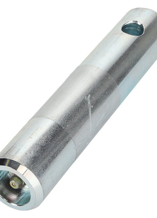 The AGCO | PIN - AL1116430 is a cylindrical metal rod with a smooth, shiny surface. It features a small drilled hole near one end and a recessed area on the opposite end. Currently, no additional product description information is available.
