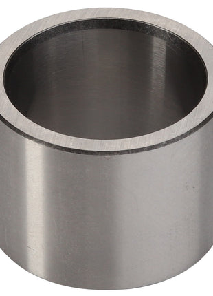 The AGCO Spacer - Acp0445450, a cylindrical metal pipe fitting with smooth finishes and an open end, is displayed prominently against a clean, white background.