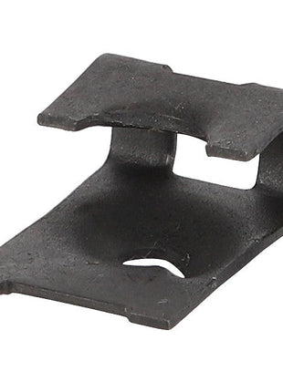 A metal U-clip with a rectangular hole and curved design, identified as the AGCO | CLIP - D43426402 by the AGCO brand, lies on a white surface, but unfortunately, no current product description information is available.