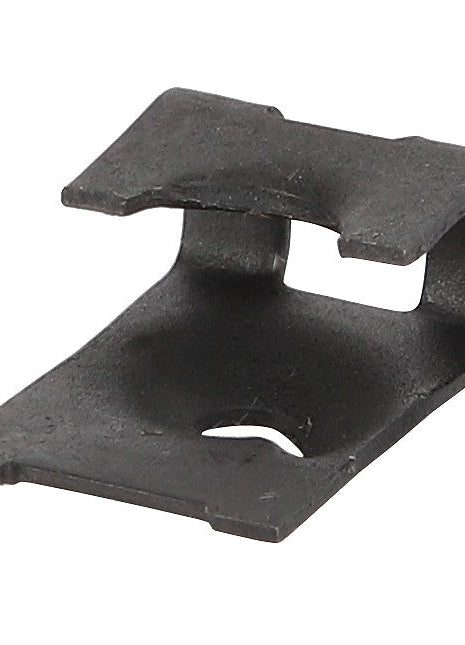 A metal U-clip with a rectangular hole and curved design, identified as the AGCO | CLIP - D43426402 by the AGCO brand, lies on a white surface, but unfortunately, no current product description information is available.