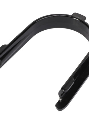 The AGCO COVER - AL5215101 is a black plastic U-shaped clip with two extended locking arms, commonly used for securing or holding components together. Brand: AGCO. No current product description information is available.