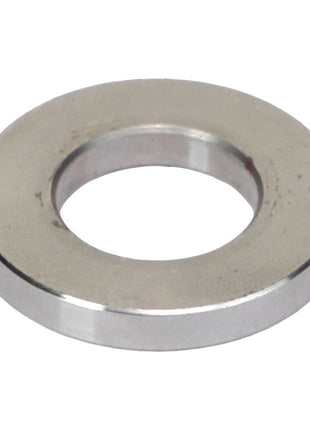 The AGCO | Sleeve - V836328922 by AGCO is a metallic washer featuring a circular hole in the center, designed to distribute load or prevent damage from screw or bolt heads. No current product description available.