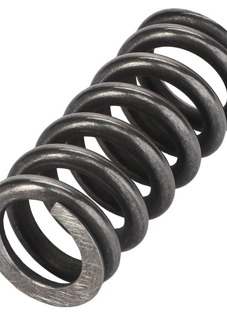 Close-up image of the AGCO | SPRING - V30989500 metal compression spring with a coiled design, typically used in mechanical applications to store energy and resist compressive forces.