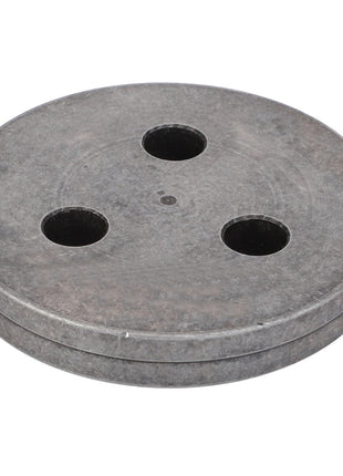 Product Description: The AGCO | LOCK PLATE - CH160-5223 by AGCO is a round, flat metallic disc featuring three evenly spaced circular holes.