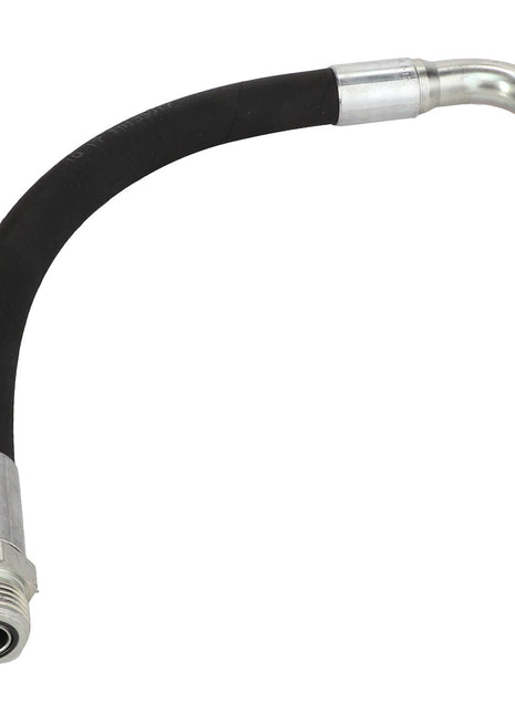 AGCO | Hydraulic Hose - Acw3674620 by AGCO features a flexible hose with metal fittings on both ends, one straight and the other curved. No current product description information available.