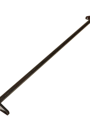 The AGCO Support - Acw3675420 is a long metal rod with rectangular metal plates attached at both ends, each featuring a hole for mounting, though no information is available about its specific use.