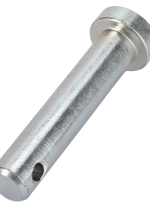 The AGCO PIN - D28280382 is a cylindrical metal pin featuring a flat head with a small hole near the opposite end. No further product description information is available at this time.