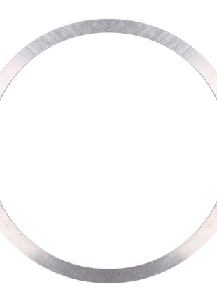 A metallic circular ring, identified as the AGCO Shim - F411301021090 from the AGCO brand, with a brushed texture against a white background.