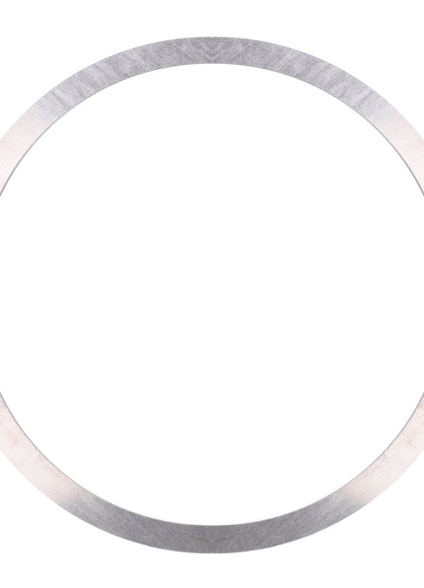 A metallic circular ring, identified as the AGCO Shim - F411301021090 from the AGCO brand, with a brushed texture against a white background.