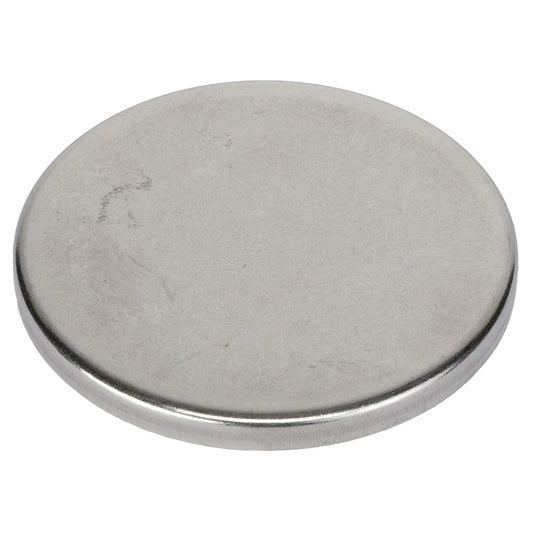 The AGCO Plug - AG334581 by AGCO is a flat, round, metal disc featuring a smooth surface with no visible markings. Detailed product description information is currently unavailable.