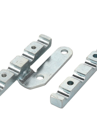 Three AGCO metal brackets with mounting holes, two of which are identical while the third has an additional flat, perforated tab. Product Name: Clamp - Acp0335550; Brand: AGCO. No current product description available.