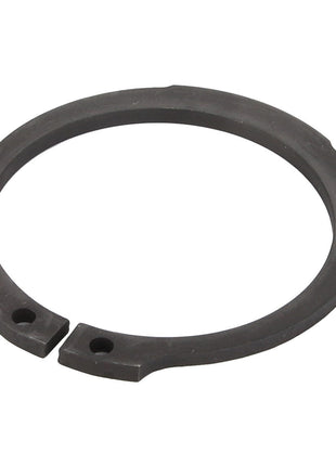 The AGCO CIRCLIP - D42509500 is a metal snap ring featuring two small holes at its open ends. No current product description information is available.