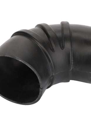 A black rubber elbow pipe with a 90-degree bend and ribbed surface, the AGCO HOSE - D46421300 currently lacks a product description.