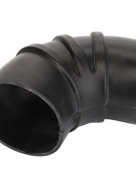 A black rubber elbow pipe with a 90-degree bend and ribbed surface, the AGCO HOSE - D46421300 currently lacks a product description.