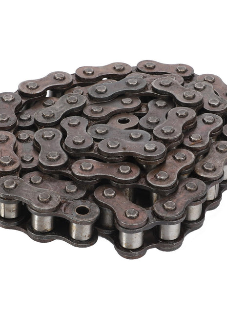 A coiled metal bicycle chain with visible roller links and pins, designed by AGCO for optimal performance based on stringent technical specifications, known as the AGCO | Chain, Gear Box - D26732924.