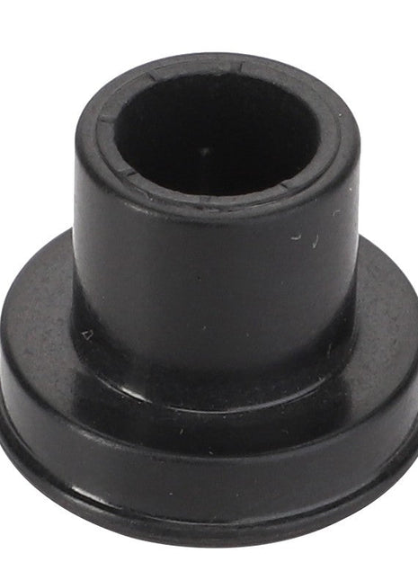 Product description information is currently unavailable; however, the AGCO ISOLATOR - F718202180060 features a black plastic bushing with a flanged base and a cylindrical center hole.