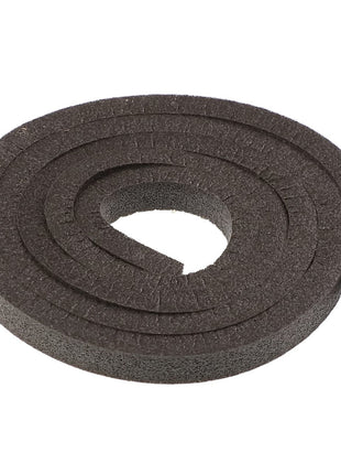 Here's an improved version of the description with the keyword added:

The AGCO Door Seal - Acw4389300 is a rolled-up strip of dark gray foam weatherstripping with an adhesive backing.