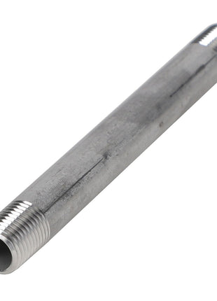 The AGCO Nipple, model AG714097, is a cylindrical metal pipe with threaded ends designed for connecting other pipes or fittings. No current product description information is available.