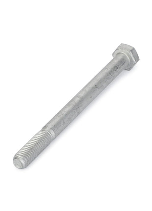 The AGCO | Hex Cap Screw - La16045124 is a durable bolt with a partially threaded shaft and a hexagonal head, boldly presented on a pristine white background.