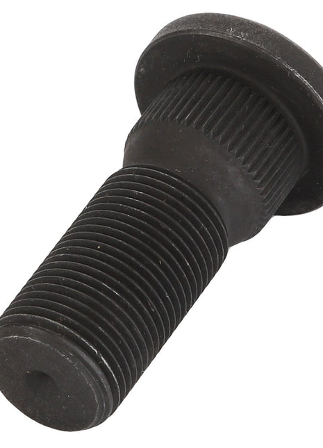 Close-up of the AGCO Checker Screw - F180100150130, featuring a black, textured head and threaded body, meticulously engineered for heavy-duty applications.