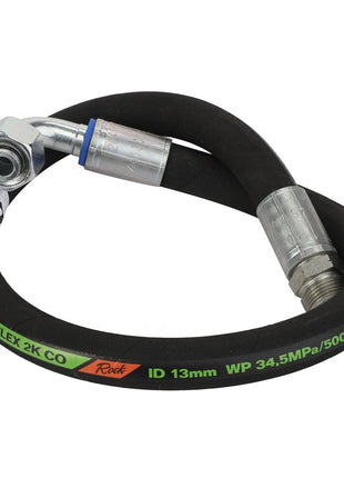 A black hydraulic hose with metal fittings on both ends, labeled "ID 13mm WP 34.5MPa/5000psi", coiled on a white background. This is the AGCO | HYDRAULIC HOSE - D45130143 from the brand AGCO. No current product description information is available.