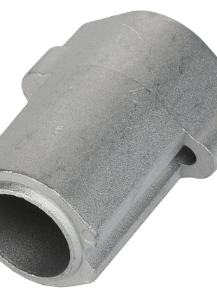 The AGCO | INSERT - AL302697 is a sleek metallic cylindrical component from AGCO, featuring a slightly angled top and notched sides, evocative of an industrial part or connector.