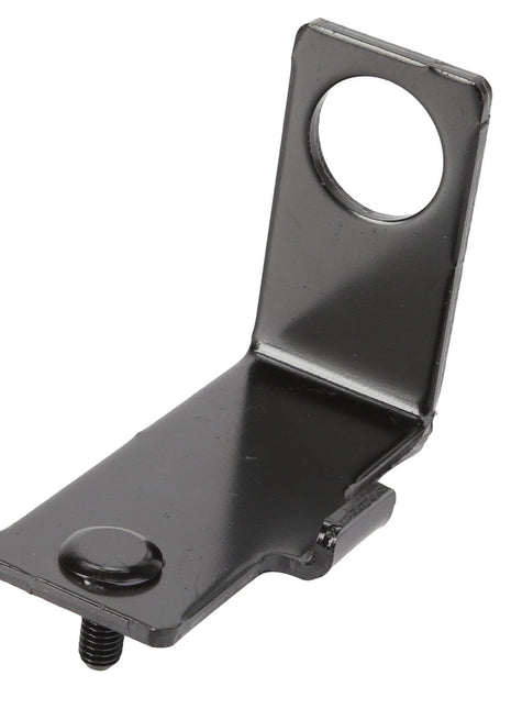 Introducing the AGCO Bracket - Acw1088460 by AGCO: a metal bracket designed with a large circular hole at one end and a small threaded bolt on the other. No additional product description information is available.