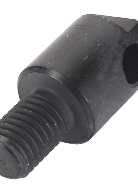 A close-up of the AGCO Pin - Acw099559A, a black cylindrical metal component featuring a threaded end and a smooth, slightly angled end with a hole. No current product description information is available.