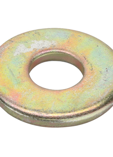 Product Description: The AGCO CIRCLIP - ACY1230010 is a metal flat washer featuring a central hole and exhibiting a slightly tarnished surface. Currently, there is no additional product description information available.