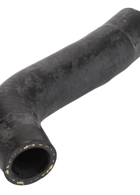 No product description is available for the AGCO | Brake Hose - 4389204M1, a black, curved rubber hose with a textured surface and open ends.