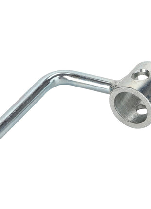 This product, the AGCO Control Arm - Acp0007150 by AGCO, is a metallic L-shaped pin with a cylindrical, hollow end featuring a small hole on the side. No current product description is available for this item.