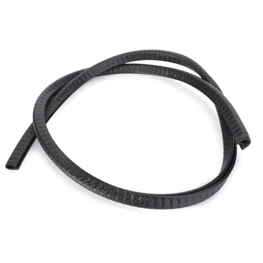 A coiled black rubber seal with a textured surface, made from high-quality materials, such as the AGCO Hood Panel Seal (3814745M2), measuring 770 mm in length.
