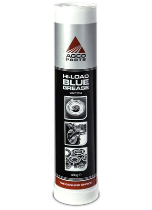 A 400g tube of AGCO Parts Hi-Load Blue Grease (part number VACC3734), designed for heavy-duty lubrication with an advanced lithium/calcium base formula.