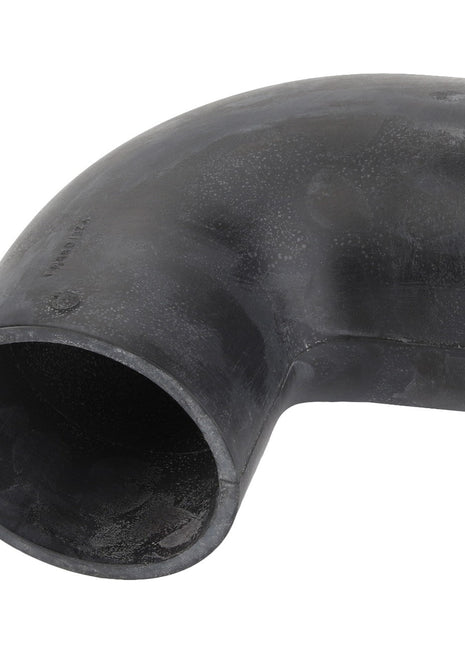 A 90-degree black plastic elbow pipe fitting, expertly designed for seamlessly connecting two pipes at a perfect right angle, known as AGCO's Hose - 4281086M1.